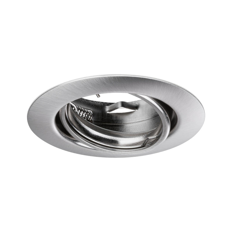 Paulmann 93399 recessed light base round swiveling max. 10x10W recessed spotlight without bulb brushed iron recessed lamp metal ceiling spot GU10