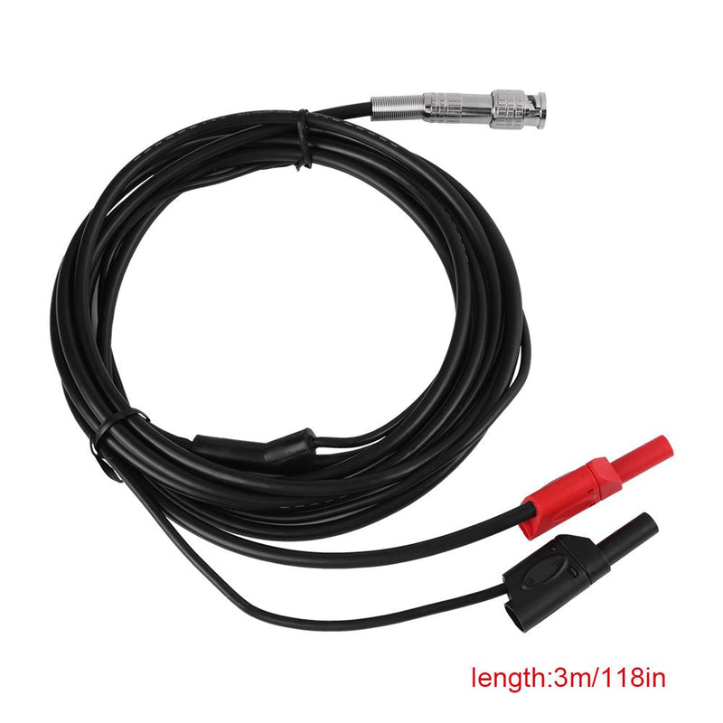 Test leads, banana head adapter cable, HT30A high performance car test cable BNC to banana head adapter cable for automotive measuring device length 3 meters input resistance 50 Ω