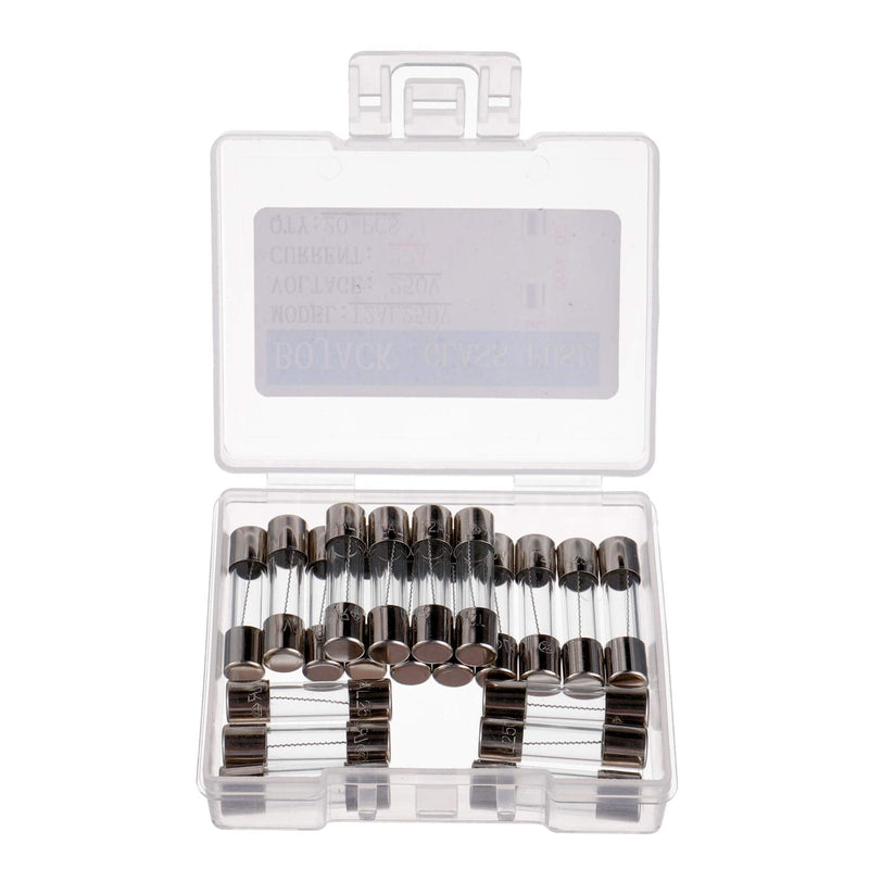 BOJACK T2AL250V 5x20mm 2A 250V Slow Blow Glass Fuses 2 Amp 250 Volt 0.2 x 0.78 Inch Glass Tube Delay Fuses (Pack of 20) T2A
