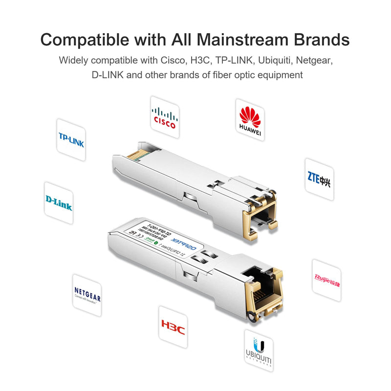 10GBASE-T SFP+ to RJ45 Module, 10Gb Ethernet Copper RJ-45, 10gbe Gigabit Mini gbic Computer Networking Transceiver Compatible with Brocade 10G-SFPP-T, up to 30-Meter 10GBase-T: 30m for Brocade