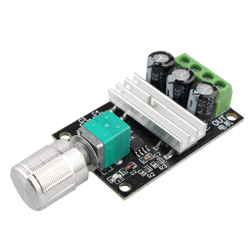 Jopto 2 pieces PWM DC motor speed controller, 6V 12V 24V 28V 3A 80W DC motor speed controller PWM adjustable variable speed switch DC motor driver 1203BK