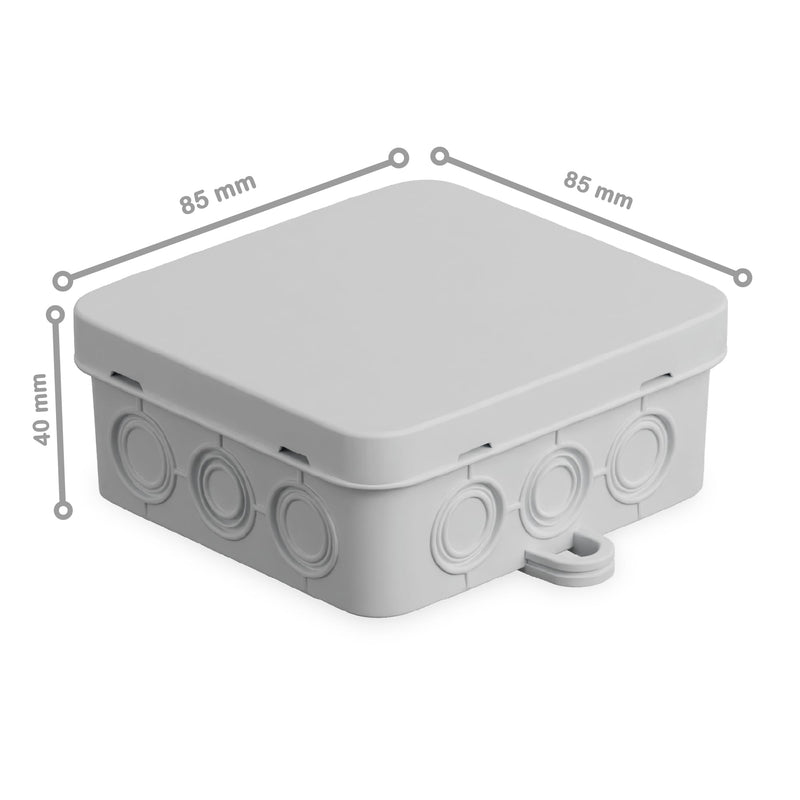 CusoTec Pack of 10 junction boxes, junction boxes, junction boxes for wet rooms, IP54, 85 x 85 x 40 mm