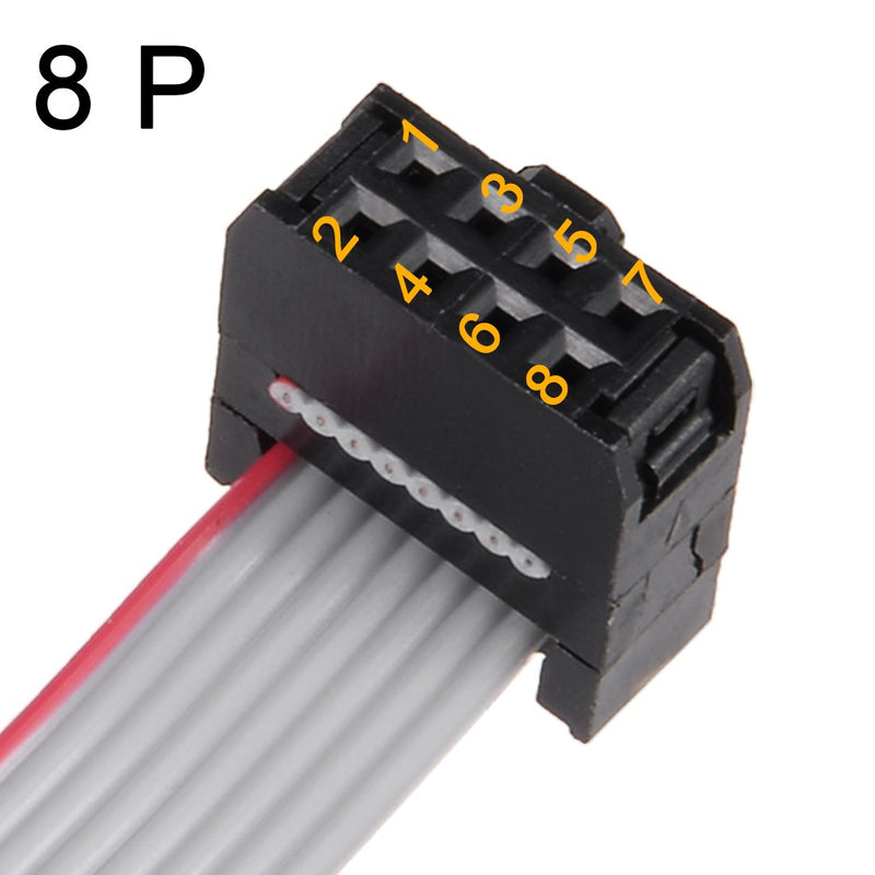 uxcell IDC 8 Pins Connector Flat Ribbon Cable Female Connector Length 30cm 2.54mm Pitch,5pcs