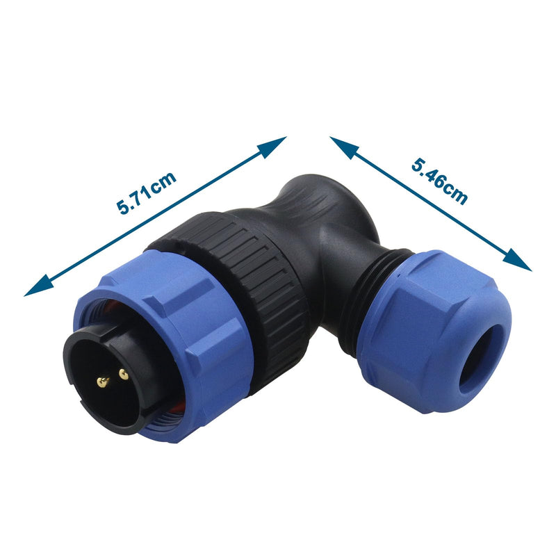 RV 2 Pin Aviation Circular Connector 12V 30A Power Compatible with Bluetti AC200MAX Waterproof IP68 Outdoor SP2111 2-Pin Aviation Circular Connector Right Angle