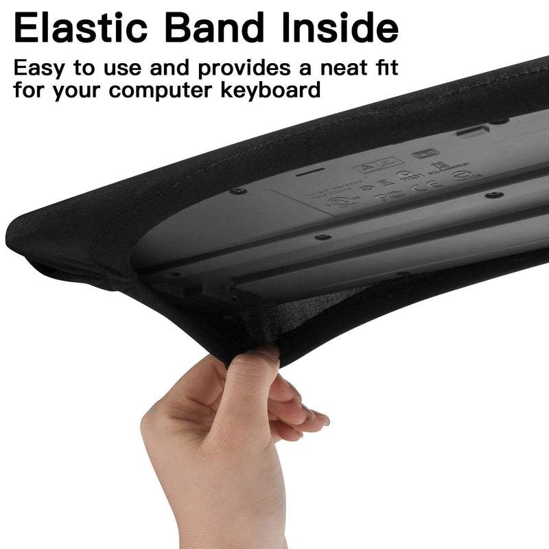 Keyboard Dust Cover, Covers Most 75% 80% 96% and Full Standard Size PC Keyboards, Stretch Fabric Anti-Dust Keyboard Sleeve Fits Keyboards from 14.9" x 5.9" up to 19.5" x 7.5", (Black, M)