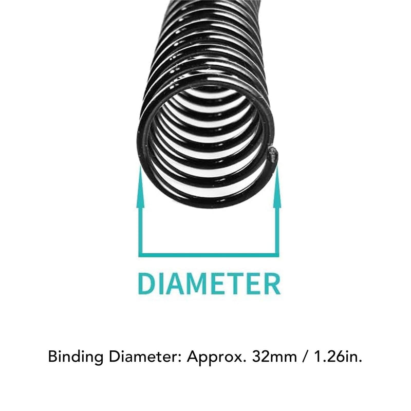 20Pcs Plastic Spiral Binding Coils 32mm Diameter 48 Teeth 4:1 Pitch 280 Sheet acity Binding Spirals for Document Binding Covers Office Supplies Products Accessories