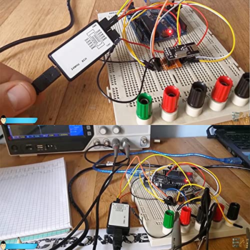 USB Logic Analyzer Device 24MHz 8CH 8 Channel UART IIC SPI Debug with Mini USB Cable DuPont Cable 6 Colors Test Hook Clip Set for Arduino FPGA M100 SCM Mini interface