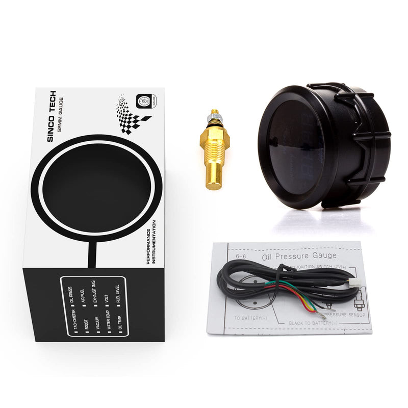 Oil Temperature Gauge 40~150℃ Car Digital Gauge 52mm Blue LED Automobile Meter… Oil Temp Gauge