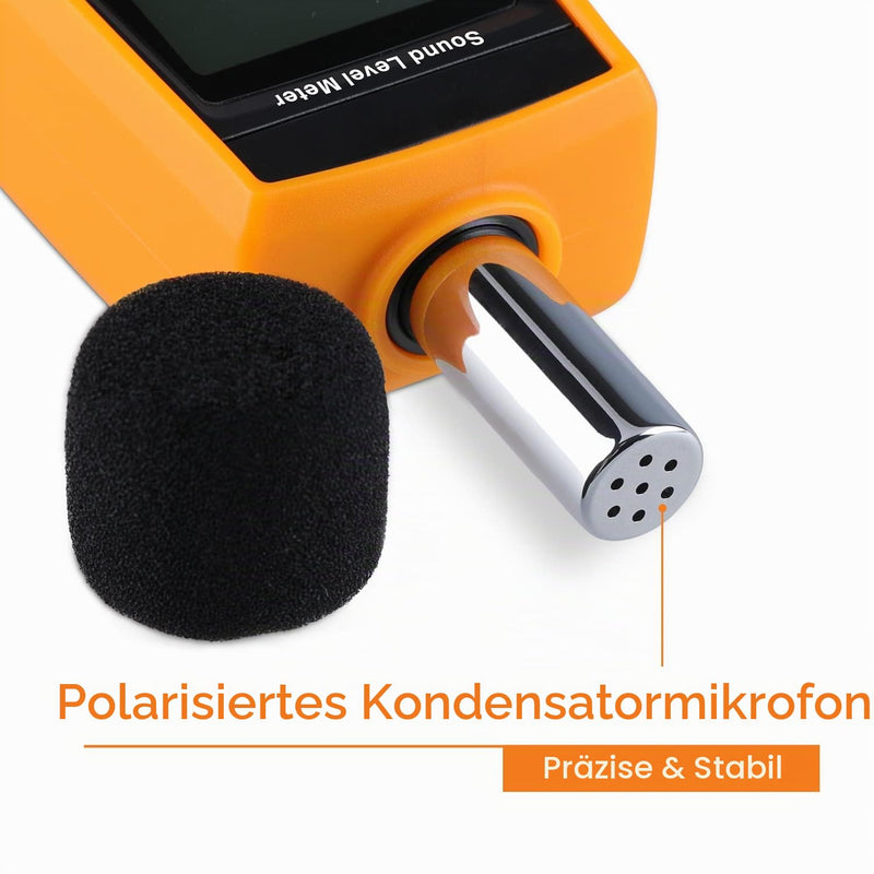 Decibel Meter, XRCLIF Portable Sound Level Meter, Digital Noise Meter, Range 30-130dB(A) dB Meter, Noise Level Meter, Decibel Monitoring Tester - Yellow (Battery Included)