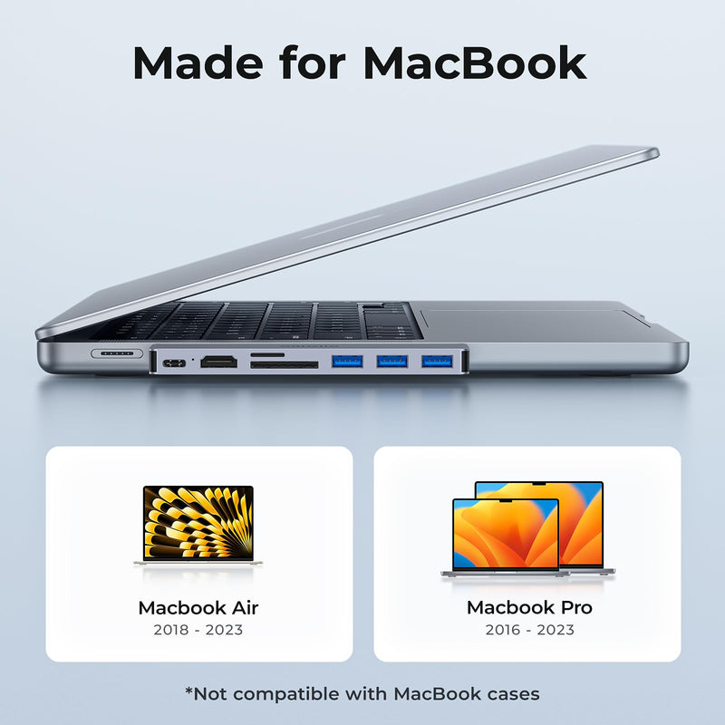 USB C Adapter HDMI Hub for MacBook Pro/Air M1 M2 M3 2024 2023 13" 15" 16",Mac USB Adapter 7-in-2, MacBook Accessories with HDMI, USB C and 3 USB A 3.0 Data Ports, SD&microSD Card Reader 4704（HDMI）
