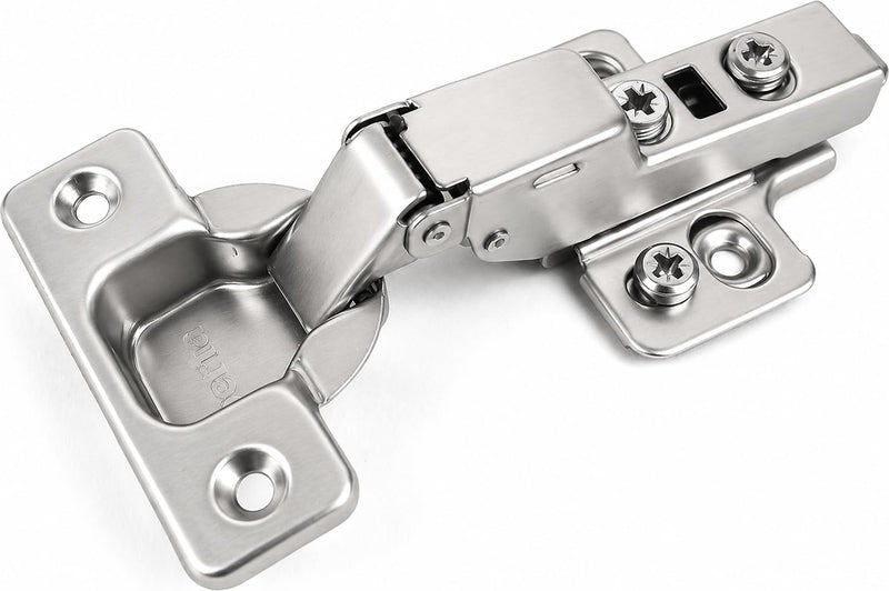 Berta (10 Pieces) Half Overlay Soft Close Frameless Hinges, 110 Degree 6-Ways 3-Cam Adjustment Concealed Kitchen Cabinet Door Hinges 10 Pieces