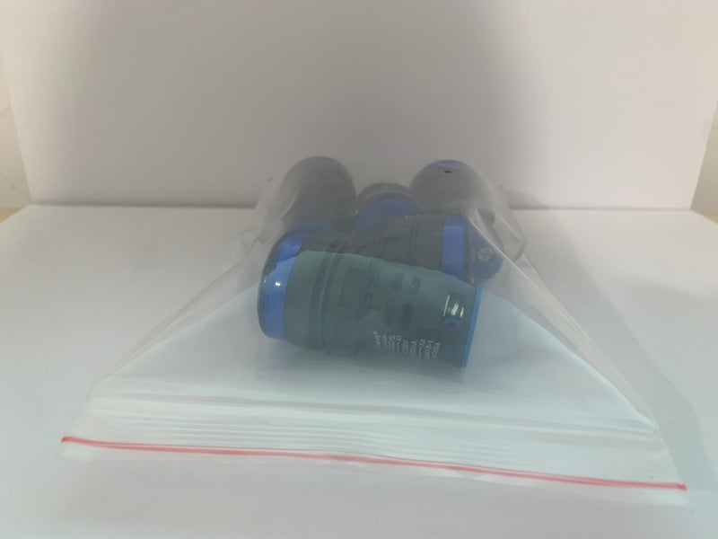 Heschen 22mm LED indicator light AD16-22D/S 24VDC 20mA blue light color pack of 5