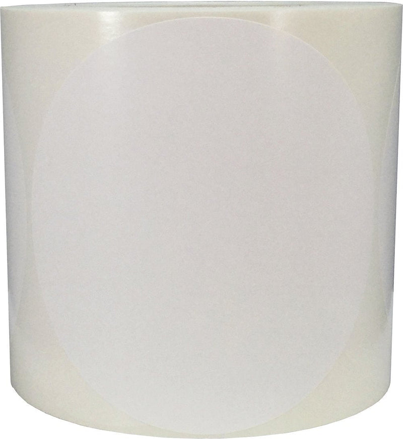 White Color Coding Labels for Organizing Inventory 5 Inch Round Circle Dots 500 Total Adhesive Stickers On A Roll White