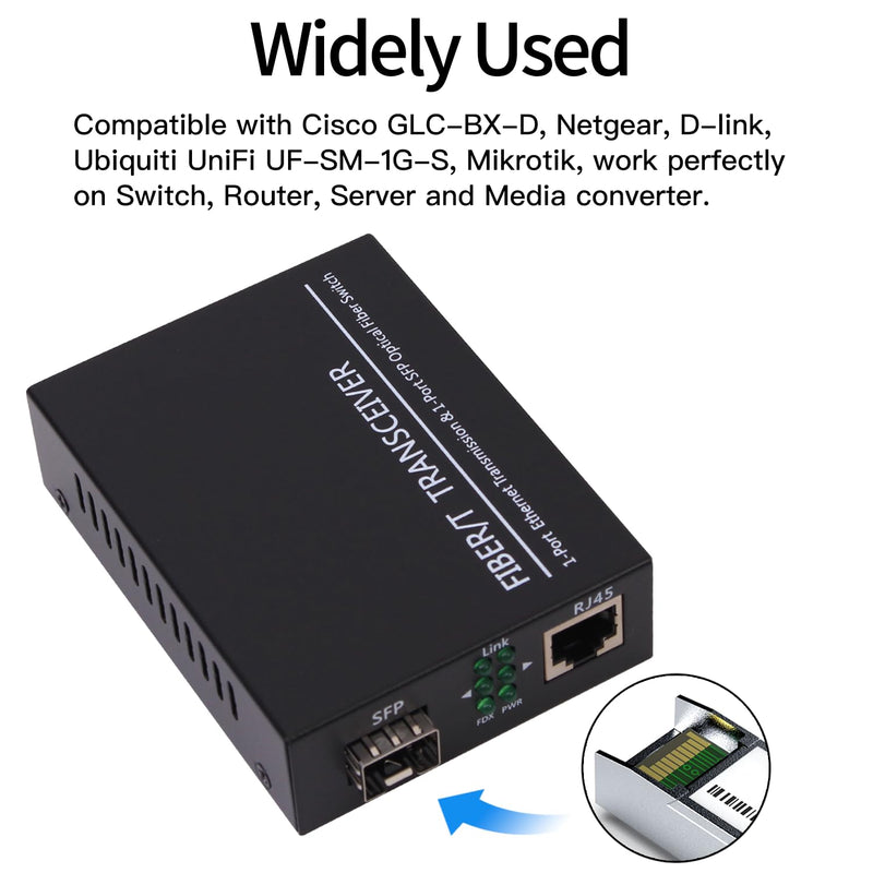 1.25G BiDi SFP Fiber Transceiver Module Pair, 1000BASE-BX-D, Single-Mode Simplex LC, Tx/Rx 1490nm/1310nm, DDM, SMF, Compatible with Cisco, Ubiquiti/Unifi, Mikrotik, TP-Link, HPE and More, up to 20km 2PCS SFP BIDI 1310nm/1490nm Module