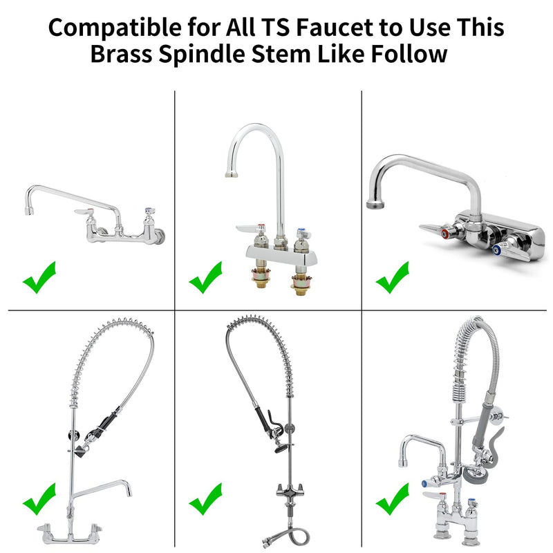 KWODE Replacement Brass Hydraulic Control Spindle Assembly Cartridge Faucet Valve for Bathroom Kitchen Wall Mount Commercial Faucet (1 Pair Hot & Cold)