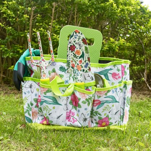 Garden Tool Set 9 Piece Heavy Duty Aluminum Gardening Hand Tools Kit Cute Gardening Supplies with Non-Slip Rubber Grip Gift for Women/Parent Green