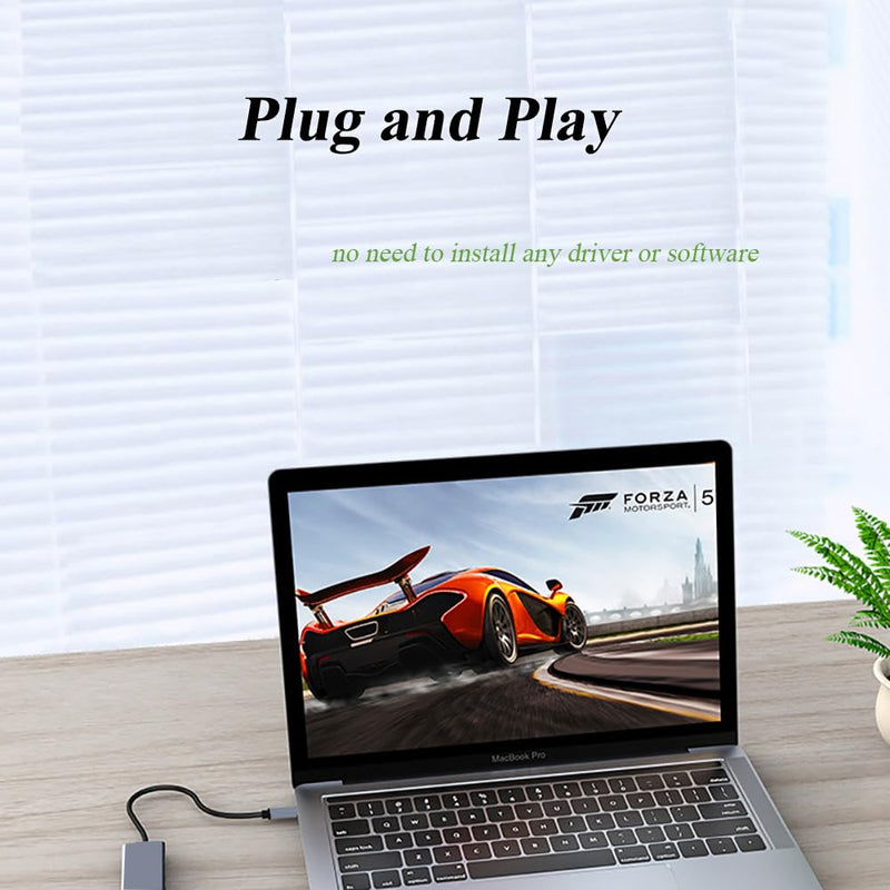 8 in 1 USB C Adapter, 4K@30Hz HDMI Output Multi-Port Type C Hub, Fast Charging USB C Converter with Ethernet Port, SD/TF Card Reader, Type C Docking Station Compatible with Laptops, Mouse, Keyboard