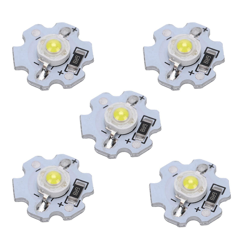 Hilitand Pack of 25 LED Chips LED Lamp Beads DIY Lighting Fixture High Power 5V 200 LM 1W (Pure White 6000-6500K) Pure White 6000-6500k