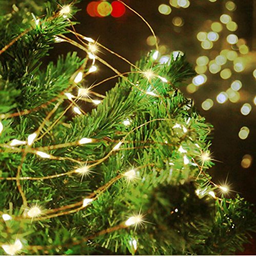 Decute 164FT 500LED Christmas Fairy String Lights Dimmable with Remote Control Copper Wire Starry Lights with UL Cerficated Decorative for Party Wedding Bedroom Christmas Tree Warm White 164 Feet