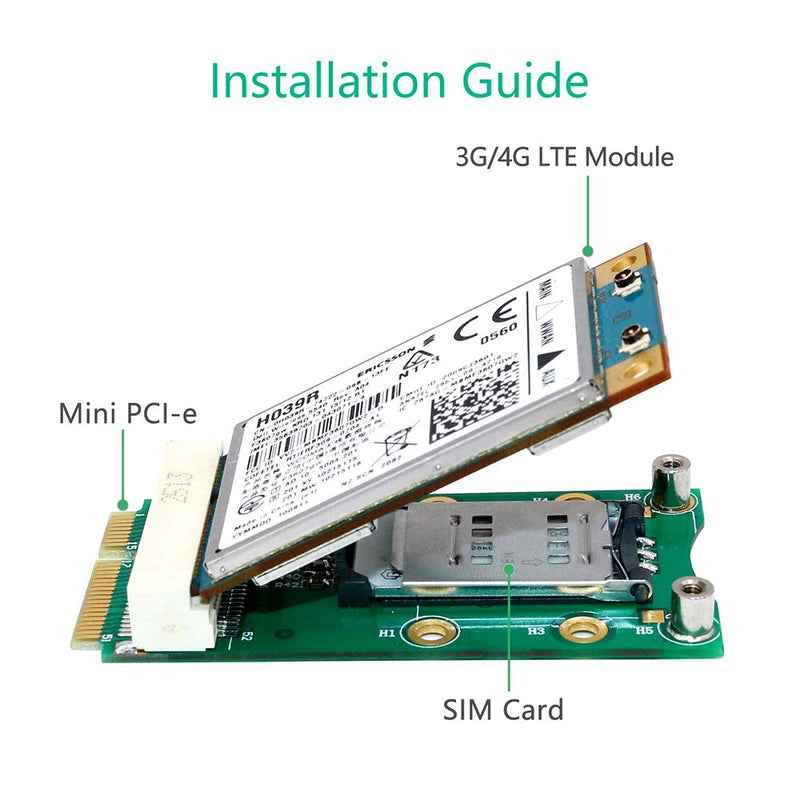 HLT Mini PCI-E Adapter with SIM Card Slot for Module to Motherboard Mini PCI-E Interface