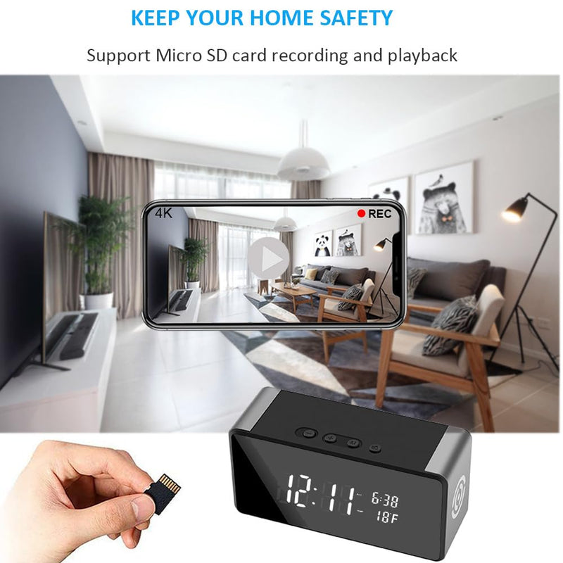 Wireless WiFi Hidden Spy Camera, Full HD 4K Home Security Cam for Home Safety Support 5G&2.4G with Night Vision and Motion Detection, APP Control with SD Storage