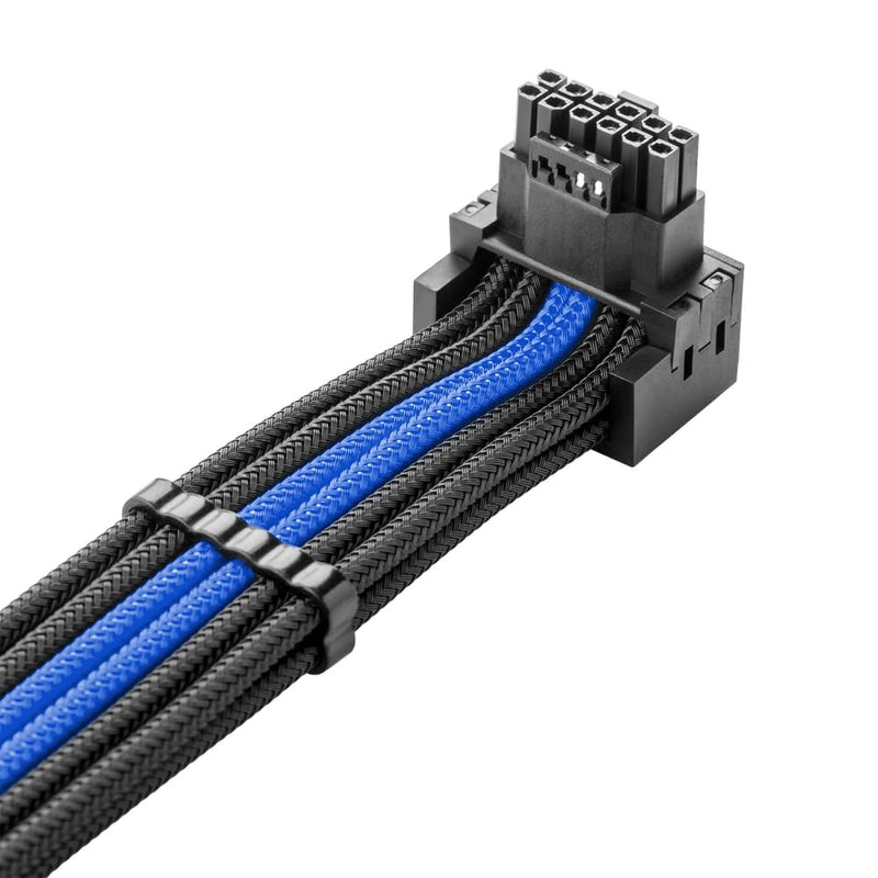 CableMod C-Series Pro ModMesh Sleeved 12VHPWR 90° StealthSense PCI-e Cable for Corsair - Variant A (Black + Blue, 16-pin to Dual 8-pin, 60cm) 16 to 2x8-Pin (Variant A) Black + Blue