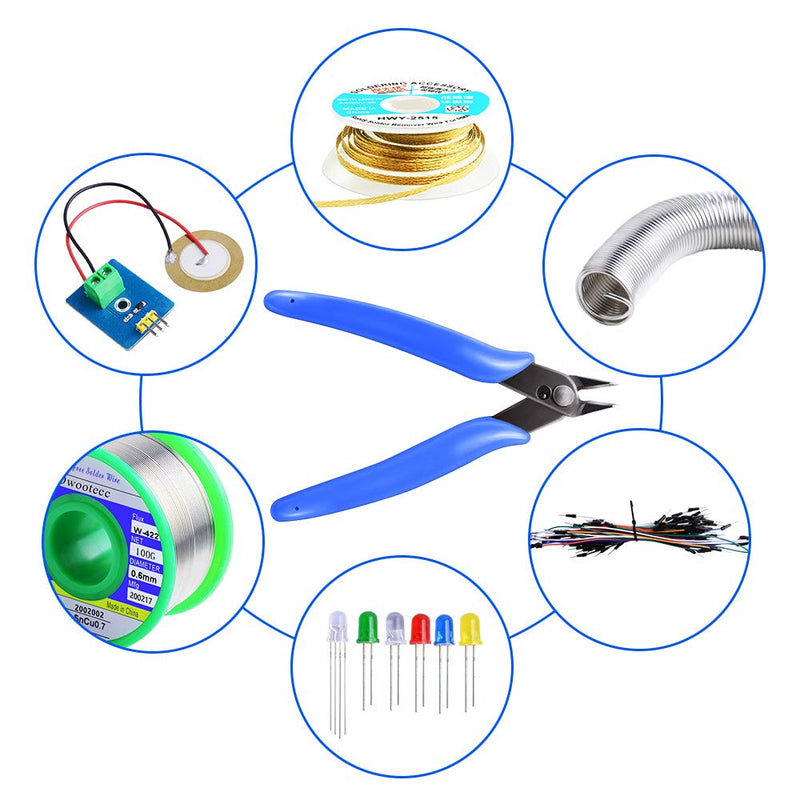 Owootecc Lead Free Solder with Rosin Core, Desoldering Pump, Desoldering Wick, Micro Shearing Wire Cutter Pliers, Anti-Static Gloves (Pair), Solder Removal Tool Set, Soldering Iron Holder, Accessory Kit