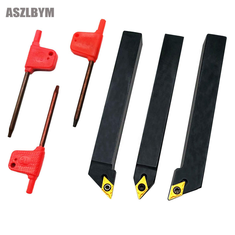 3PCS 1/2" CNC Lathe Carbide Turning Tools Indexable Holder Set SDNCN1212H07 + SDJCL1212H07 + SDJCR1212H07 with 3PCS DCMT21.51 Indexable Carbide Turning Insert