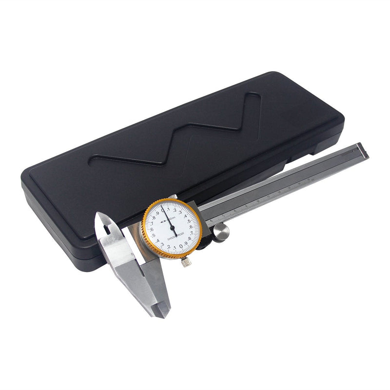 Wisamic 0-150 mm Calliper Dial Calliper Reading 0.02 mm | Precise caliper made of stainless steel, battery-free, ideal for main nozzles, mini drills and precision engineering.
