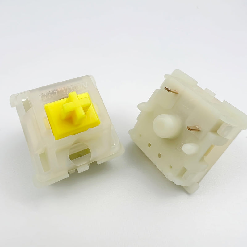 Gateron KS-3X1 Pro V2 Milky Yellow Pre-lubed Switches 5-Pin Linear Switches Compatible with All MX Mechanical Keyboard Game Keyboard Switches(90PCS, Milky Yellow Pro) 90PCS