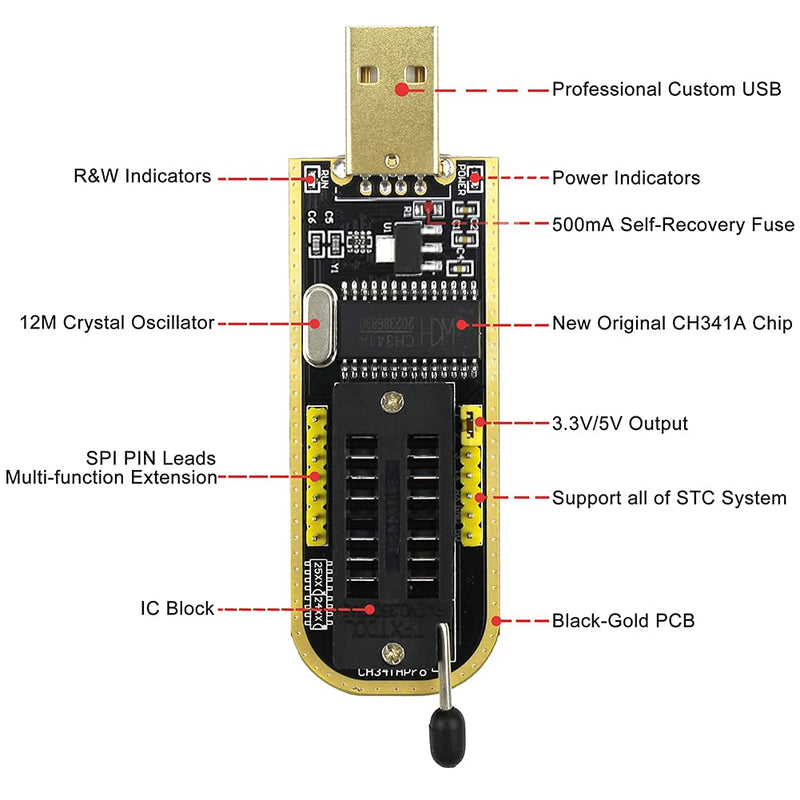 KeeYees SOIC8 SOP8 Test Clip for EEPROM 25CXX / 24CXX + CH341A 24 25 Series EEPROM Flash BIOS USB Programmer