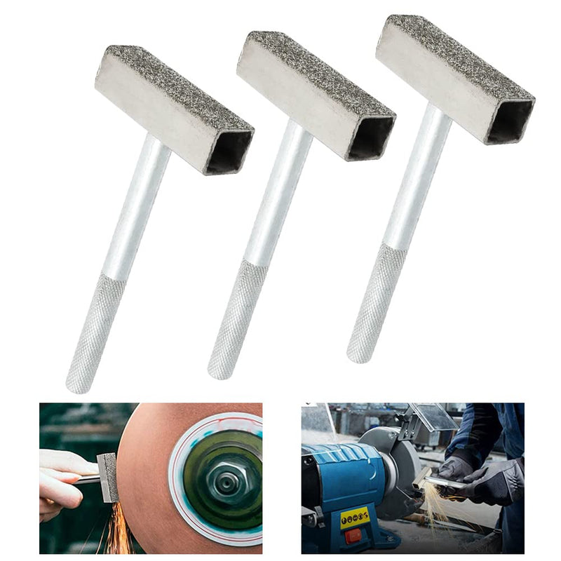 OTTYMO Pack of 3 Grinding Wheel Dressers Diamond Grinding Wheel Stone Dresser 85 x 45 x 13 mm Grinding Wheel Dresser Diamond Stone Dresser Tool Stone Dresser Tool for Dressing Grinding Wheels (Silver)