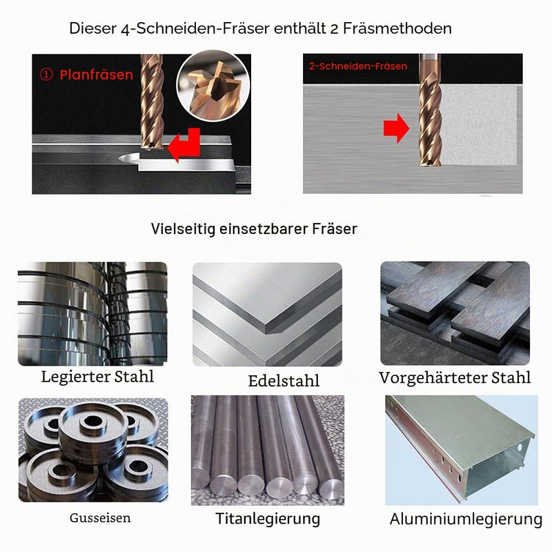 ASNOMY Solid Carbide Milling Cutter 8 mm End Mill Hard Metal AlTiN Coated 55 HRC 4 Cutting, Drilling, Milling, Simple, Immersion, CNC, Tungsten Carbide 8mm