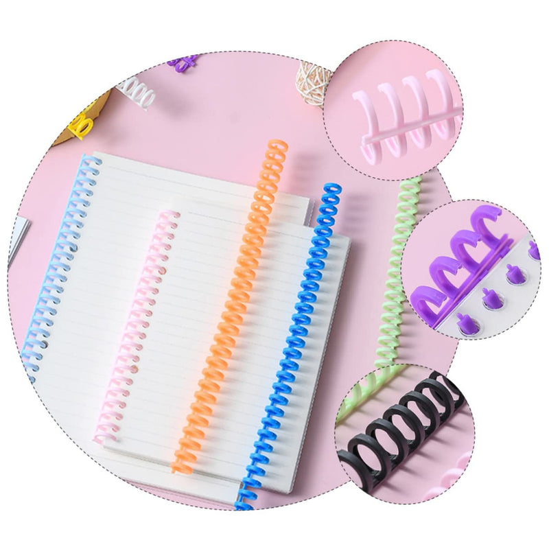 10Pcs Colorful Plastic Binding Coils Spiral Notebook Spines for Loose-Leaf Notebooks Eye-catching Comb Bindings Easy to Use for DIY Projects