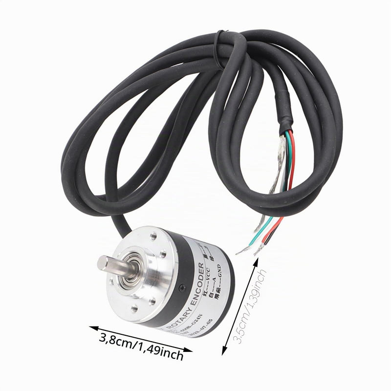 Incremental Encoder, Encoder Arduino, Rotary Encoder, Rotary Encoder, Rotary Encoder, Rotary Encoder 600p/r 5v-24v From 2 Phase Shaft 6 mm Incremental Encoder Optical Rotary Encoder for Measuring Speed