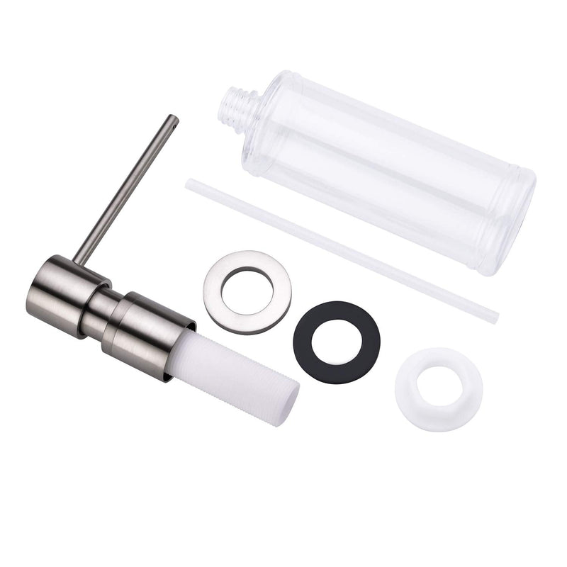 Sink Soap Dispensers,Brass Commercial Kitchen Soap Dispenser Liquid Lotion Dish Dispenser Built in Soap Dispenser Brushed Nickel Bathroom Soap Dispensers Pump, Refill from The Top 17oz(500ML) PET Bottle