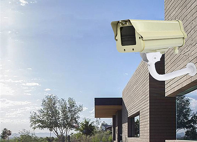 Aluminum Housing CCTV Security Surveillance Outdoor Camera Box Weatherproof Heavy Duty Junction Box Shell for CCTV Surveillance Camera Wall Mounting Bracket