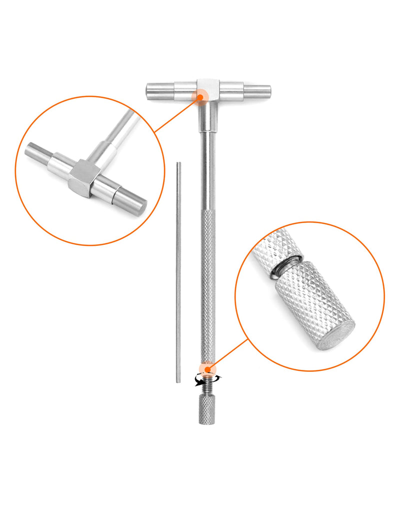 QWORK Telescopic Gauges 8 mm - 150 mm Inner Diameter Adjustable, 6 Pieces/Set