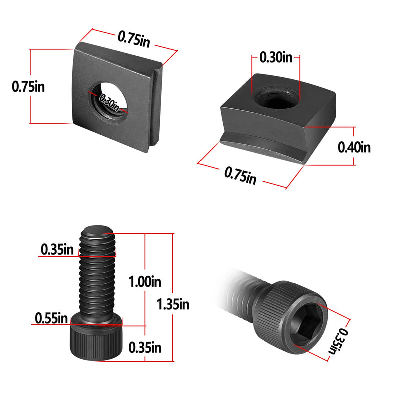 Bonbo 2 Large Replacement Feet PT-6400-9A & 2 Small Replacement Feet PT-6410-4A for Universal Cylinder Liner Puller Tool Kit ZTSE2536 PT-6400-C 3376015 PT-6410-B 5P-8665 (4Pcs) 4PCS