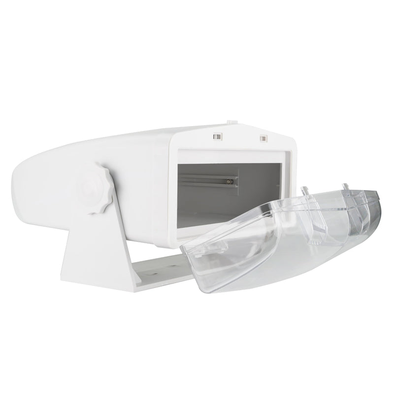 Dual Electronics MH200 Universal Marine Radio Housing Single DIN Waterproof | Fully enclosed waterproof design, transparent fold-down door, gimbal mount, fits single-DIN stereos, universal boat fit