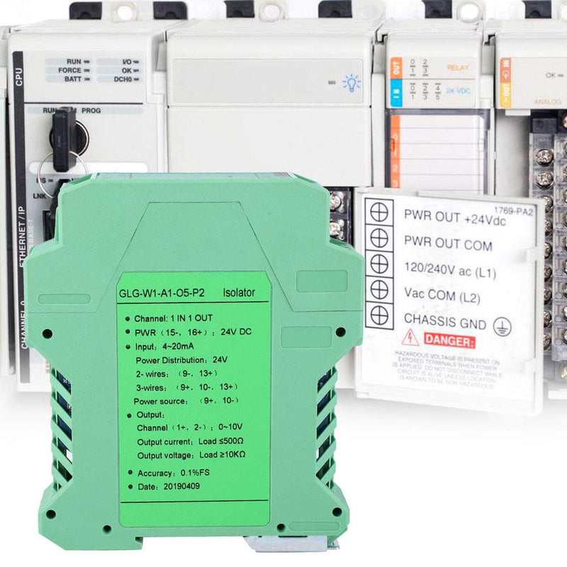 4-20 MA Analog Signal Splitter 1 Input 1 Output 4-20mA to 0-10V Signal Isolator DC 24V Power Signal Isolator Transmitter 4-20 MA PLC Detection Signal Conditioner One in One 4-20mA to 0-10V