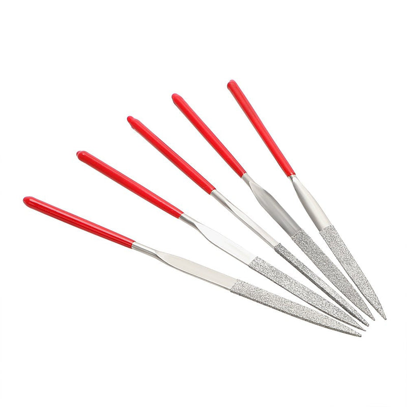 Mesee Mini Diamond Files set, 10 pieces titanium-coated diamond needle file set, diamond-coated tool files with precision coating for modeling and deburring jade metals - 3x140mm