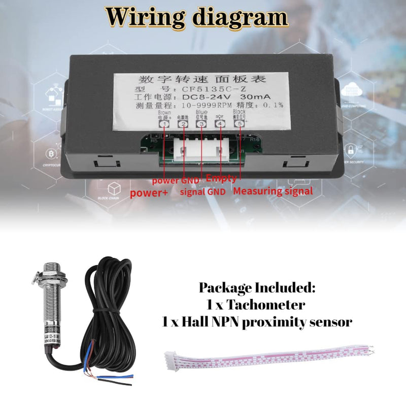 Digital LED Speedometer 4, Electronic Components Sensors with NPN Output Red/Blue (Blue) for Motorcycle, Car, Speed Measurement, Proximity Sensor