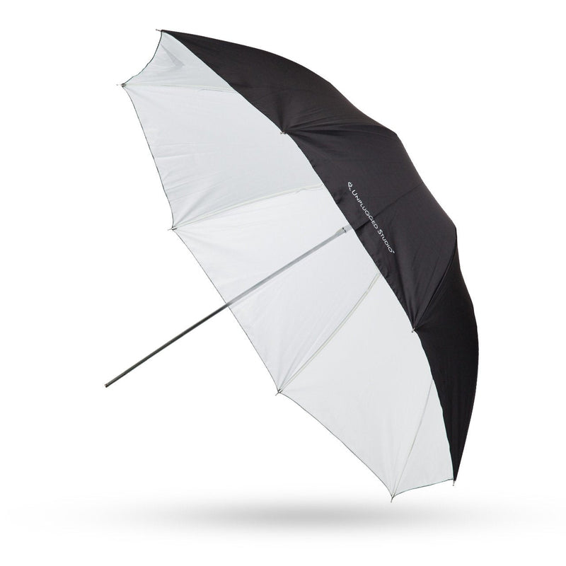 UNPLUGGED STUDIO 43" White Reflective Umbrella with Fiberglass Ribs for Studio Flash and Speedlite Lighting - UN-029 43inch