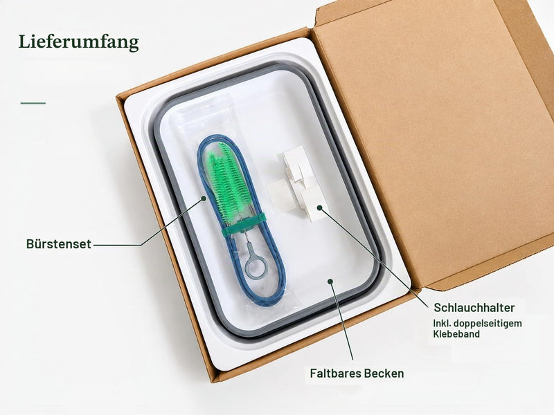 AVEEN CPAP & BiPAP Cleaning Kit, CPAP Hose Cleaning Brush with Foldable Washing Bowl and Hose Drying Hooks, Accessories for CPAP Hoses and Masks