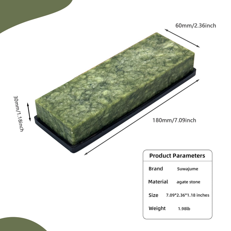 Knife Sharpening Stone 10000 Grit Whetstone Fine Polishing Natural Green Whetstone for Knives Tools Cutting Tools 180 x 60 x 30mm (A) A
