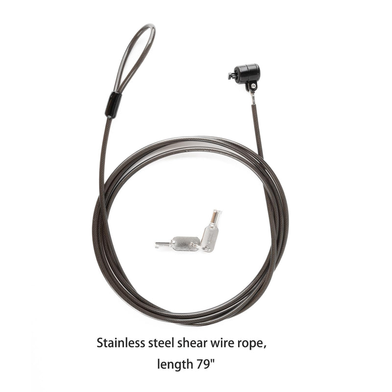 2 Pack Laptop Lock,Hardware Security Cable Lock,Tablet Locking Cable,2 Keys Sturdy Steel with 6.6 Feet Cable,for Samsung Lenovo Android and All Other Notebooks and Tablets ，Black black-key-2 pack