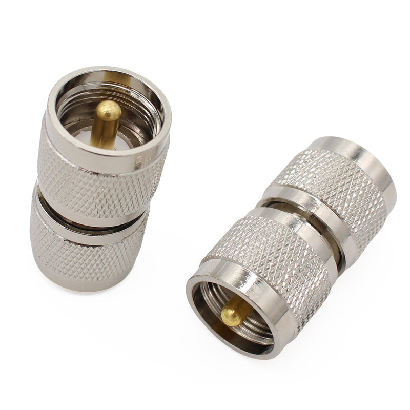 UHF Male to Male Connector 4-Pack, PL259 UHF Male Coax Connector Adapter for CB Ham Radio Antenna, Coaxial Cable, SWR Meter, LMR, LAN, CCTV System