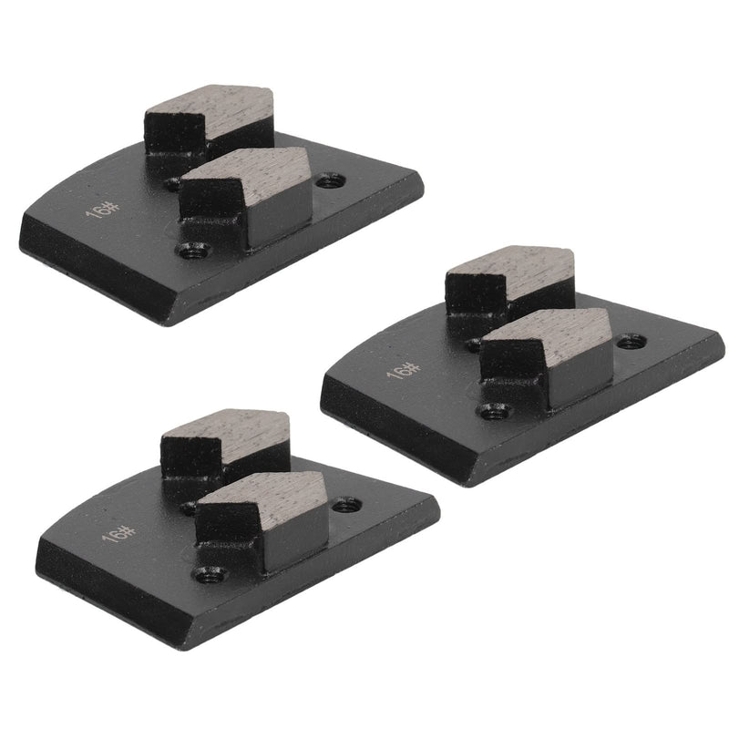 3 x diamond grinding shoe, black trapezoid, 2 arrow teeth polishing pads, 16 grit, high grinding efficiency, low noise, suitable for all concrete grinding machines