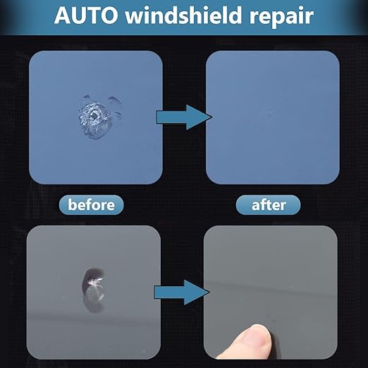 Windshield Crack Repair Kit, Cracks Gone Glass Kit Automotive Windscreen Tool for Fixing Chips, Glass Repair Kit Windshield for Fixing Chips, Cracks, Bulls-Eye and Star-Shape Cack (2 Set)